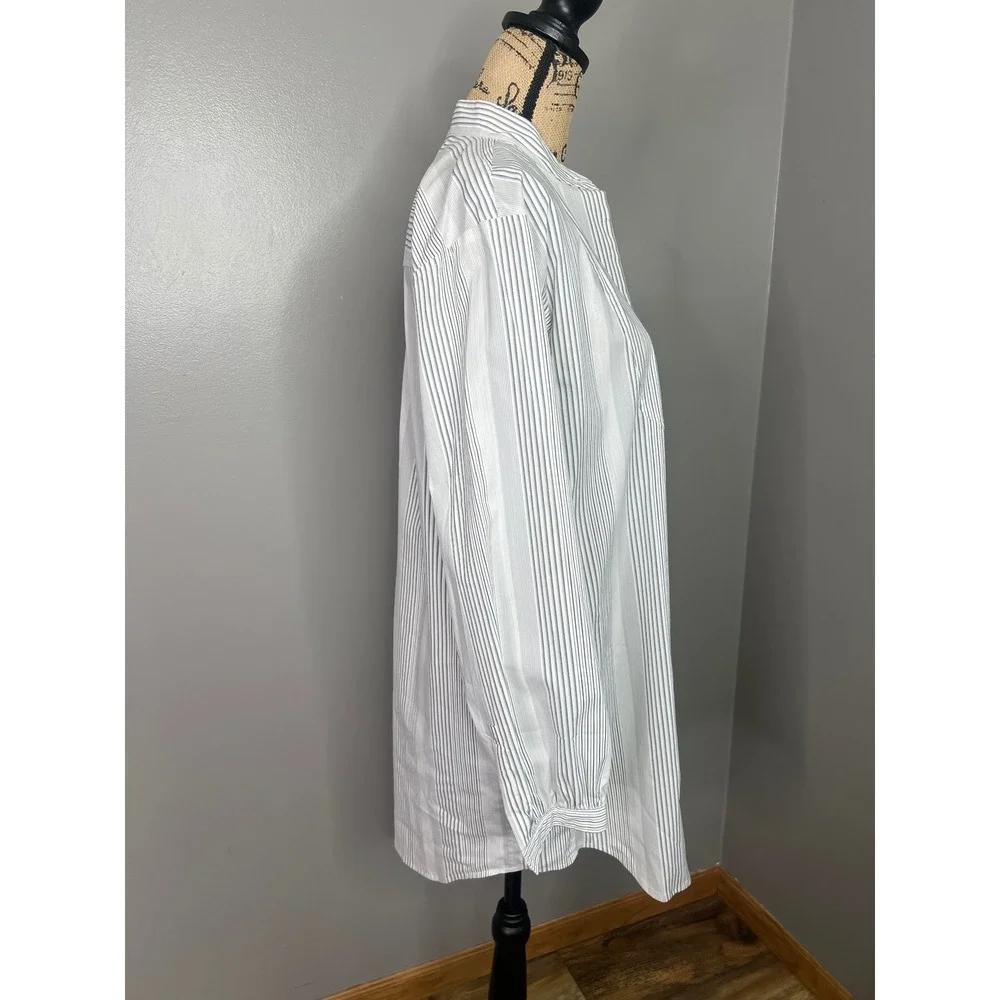 Ann Taylor Loft striped shirt dress long sleeve size 6 spring casual‎ coastal